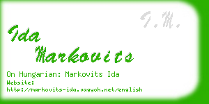 ida markovits business card